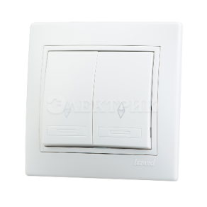 Выключатель проходн. 2-кл. СП Мира бел/бел. Lezard 701-0202-106