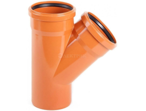 Тройник 45 град 110-110 РЫЖИЙ нар,канализ(18) VALFEX  коробка