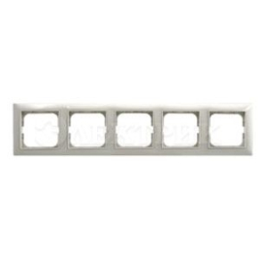 Рамка 5 постов Basic с декор. накл. сл. кость ABB 1725-0-1488
