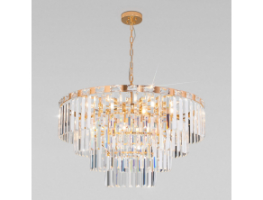 Подвесная люстра Eurosvet Elegante 10130/10 золото/прозрачный хрусталь Strotskis