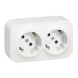 782223  Розеточный блок 2 x 2К+З с защитными шторками - 16 A - 250 В~ - Quteo IP 20 - Белый