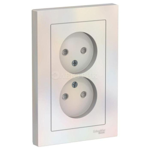 Розетка 2-м ATLAS DESIGN без заземл. защ. шторки16А в сборе жемчуг SchE ATN000422