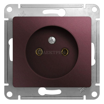 Механизм розетки 1-м СП Glossa 16А IP20 без заземл. баклажан. SchE GSL001141
