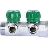 SMB 6852 011202 STOUT Коллектор распределительный 1", 2 отвода 1/2" плоское уплотнение