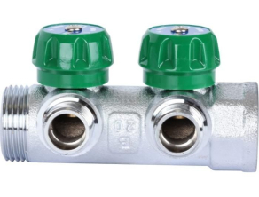 SMB 6852 011202 STOUT Коллектор распределительный 1", 2 отвода 1/2" плоское уплотнение