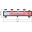 Коллектор распределительный с интегрированной стрелкой на 2 контура с накидными гайками1' 1/2