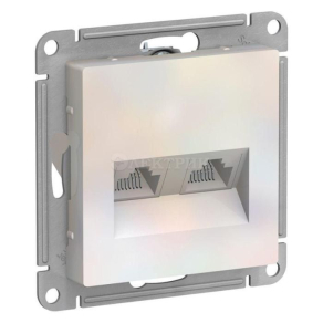 Механизм розетки компьютерной 2-м ATLAS DESIGN RJ45 + RJ45 кат.5e жемчуг SchE ATN000485
