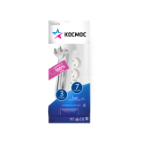 Удлинитель 3х7м ПВС 2х1 без заземл. Космос YKsm7m-3g(K)