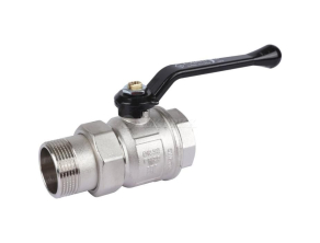 09200006 BUGATTI New Jersey Кран шаровой с полусгоном (ручка-рычаг алюминий) внут-наруж резьба 1"1/4