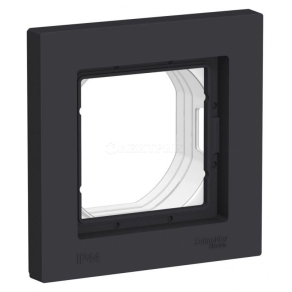 Рамка 1-м ATLASDESIGN AQUA IP44 карбон SchE ATN441001