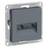Механизм розетки компьютерной 2-м ATLAS DESIGN RJ45 + RJ45 кат.5e грифель SchE ATN000785