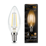 Лампа светодиодная Filament Свеча E14 9Вт 2700К GAUSS 103801109