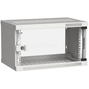 Шкаф LINEA WE 6U 600х450мм стекл. дверь сер. ITK LWE3-06U64-GF