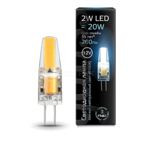 Лампа светодиодная G4 2Вт капсульная 4100К белый G4 200лм 12В GAUSS 207707202