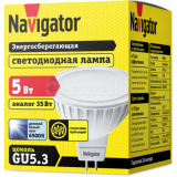 Лампа светодиодная 94 382 NLL-MR16-5-230-6.5K-GU5.3 5Вт 6500К холод. бел. GU5.3 400лм 170-260В Navigator 94382