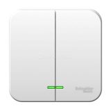 Выключатель 2-кл. ОП Blanca 10А IP20 (сх. 5) 250В с подсветкой с изолир. пластиной бел. SchE BLNVA105111