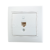 Розетка комп. 1-м СП Мира RJ-45 бел/бел. Lezard 701-0202-139