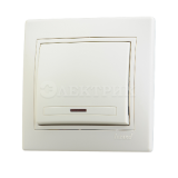 Выключатель 1-кл. СП Мира с подсветкой крем/крем. Lezard 701-0303-111