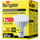 Лампа светодиодная 94 264 NLL-PAR16-5-230-3K-GU10 5Вт 3000К тепл. бел. GU10 360лм 170-260В Navigator 94264