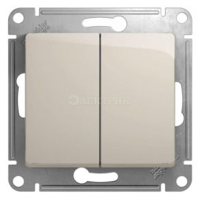 Механизм переключателя 2-кл. СП Glossa 10А IP20 (сх. 6) 10AX молочн. SchE GSL000965