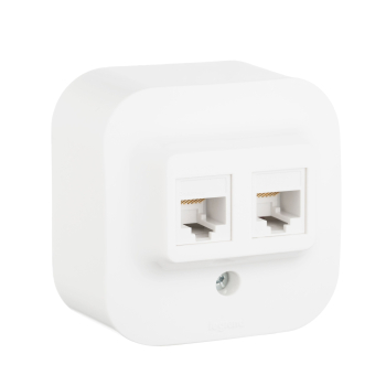 782228  Розетка двойная 2 x  RJ45 - категория 5e - UTP - Quteo IP 20 - Белый