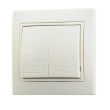 Выключатель 2-кл. СП Мира крем/крем. Lezard 701-0303-101