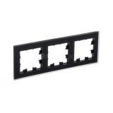 Рамка 3-м ATLASDESIGN NATURE мат. стекло черн. SchE ATN331003