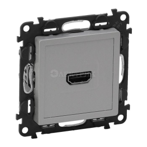 753371  Valena LIFE.Розетка для аудио/видео устройств HDMI Тип А.С лицевой панелью.Алюминий