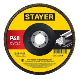 STAYER 125 х 22.2 мм, P40, КЛТ, Круг лепестковый торцевой, Professional (36581-125-040)