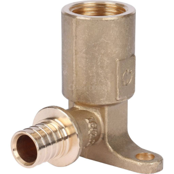 SFA-0032-001612 STOUT Угольник настенный с длинным нарезным патрубком 16-Rp 1/2" для труб из сшитого полиэтилена аксиальный