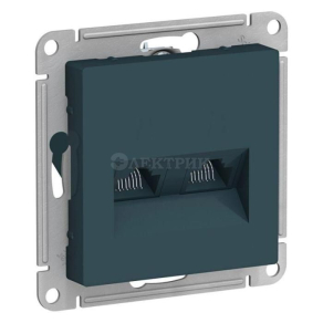 Механизм розетки компьютерной 2-м AtlasDesign RJ45 + RJ45 кат.5e изумруд SchE ATN000885