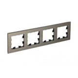 Рамка 4-м ATLASDESIGN NATURE металл латунь SchE ATN312204