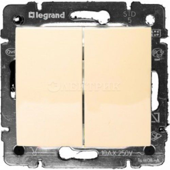 Механизм переключателя на 2 направления 2-кл. СП Valena 10А IP31 250В сл. кость Leg 774308