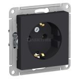 Механизм розетки 1-м СП AtlasDesign 16А с заземл. карбон SchE ATN001043