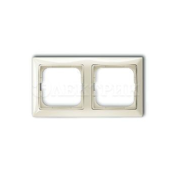 Рамка 2поста Basic с декор. накл. сл. кость ABB 1725-0-1485