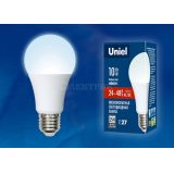 Лампа светодиодная LED-A60-10W/NW/E27 /FR/24-48V PLO55WH 10Вт грушевидная матовая 4000К нейтр. бел. E27 24-48В (упак. картон) Uniel UL-00002382