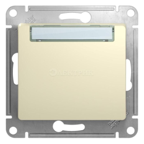 Механизм кнопки нажимного 1-кл. СП Glossa 10А IP20 (сх. 1) с табличкой беж. SchE GSL000219