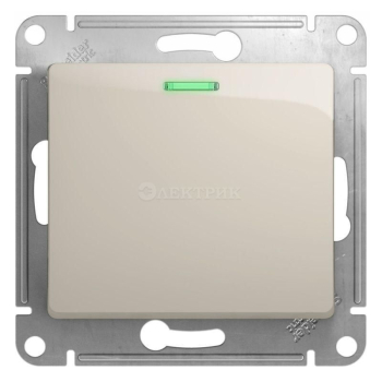 Механизм переключателя 1-кл. СП Glossa 10А IP20 (сх. 6а) 10AX с подсветкой молочн. SchE GSL000963