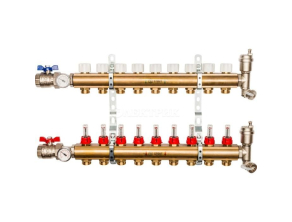 SMB 0473 000009 STOUT Распределительный коллектор из латуни с расходомерами 9 вых.