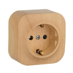 782280  Розетка 2К+З с защитными шторками - 16 A - 250 В~ - Quteo IP 20 - Дерево
