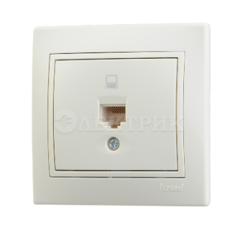 Розетка комп. 1-м СП Мира RJ-45 крем/крем Lezard 701-0303-139