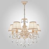 Подвесная люстра Eurosvet 10054/5 белый с золотом/прозрачный хрусталь Strotskis