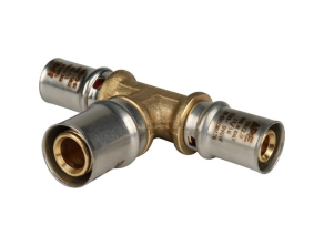 SFP-0005-162016 STOUT Тройник переходной 16x20x16 для металлопластиковых труб прессовой