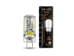 Лампа светодиодная GY6.35 AC85-265V 3Вт капсульная 2700К тепл. бел. GY6.35 230лм 150-265В GAUSS 1077