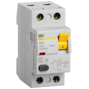 Выключатель дифференциального тока (УЗО) 2п 40А 30мА тип A ВД1-63 IEK MDV11-2-040-030