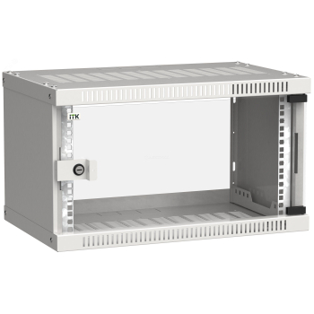 Шкаф LINEA WE 6U 600х450мм стекл. дверь сер. ITK LWE3-06U64-GF