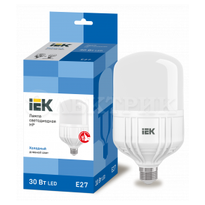 Лампа светодиодная HP 30Вт 230В 6500К E27 IEK LLE-HP-30-230-65-E27