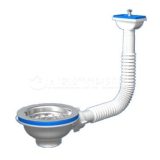 Перелив АНИ для мойки 3 1/2" с прямоугольным горизонтальным корпусом