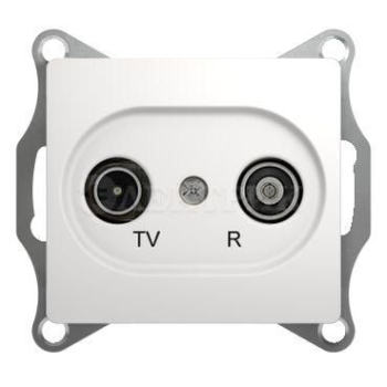Механизм розетки TV-R 1-м СП Glossa проходной 4DB бел. SchE GSL000195
