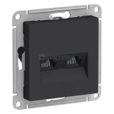 Механизм розетки компьютерной 2-м ATLAS DESIGN RJ45 + RJ45 кат.5e карбон SchE ATN001085
